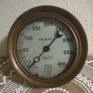Vintage/Antique Ashcroft New York Brass Pressure Gauge Steam ie Railroad, Ship